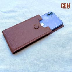 bao da điện thoại iphone 11 nắp gập epsom nâu bò 2