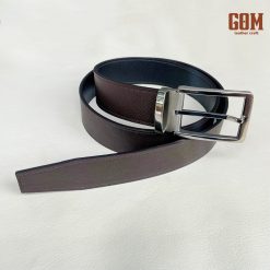 thắt lưng da handmade nam epsom nâu đậm bản 35mm 1