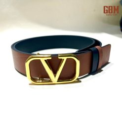 thắt lưng nữ handmade xoay 2 mặt da đen - nâu 30mm