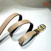thắt lưng nữ handmade xoay 2 mặt đen - kem 20mm 1