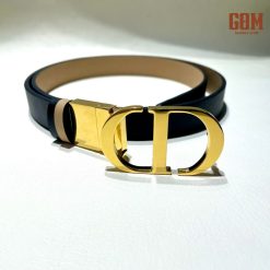 thắt lưng nữ handmade xoay 2 mặt đen - kem 20mm