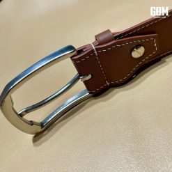 thắt lưng da handmade đà nẵng màu nâu size 35 - 2