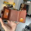 ví da nam gập 3 thủ công nhỏ gọn có ngăn khoá kéo đựng tiền xu