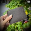 ví da nam thủ công handmade da bò vân epsom màu nâu đậm