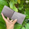 Ví Da Nam Ngang Handmade Da Bò Trơn Nâu Đậm 1
