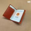 bao da hộ chiếu passport da thật handmade màu đen - cam 1