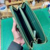 ví zip dài cầm tay thủ công handmade da bò epsom xanh rêu 1